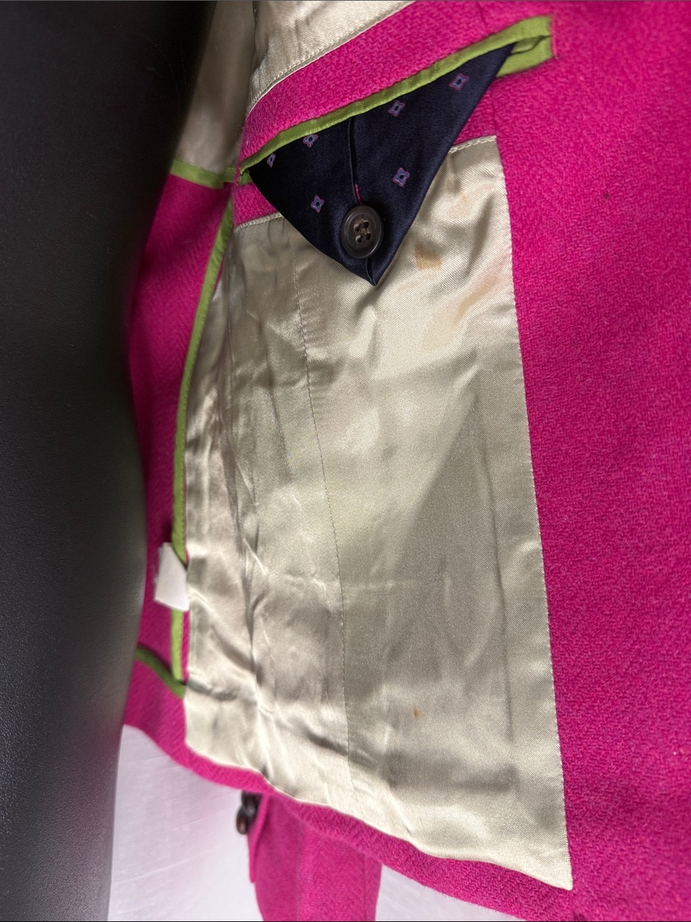 J Crew Robert Noble Scottish Wool Blazer Hot Pink Original Garment Bag Womens 10 - Picture 6 of 13